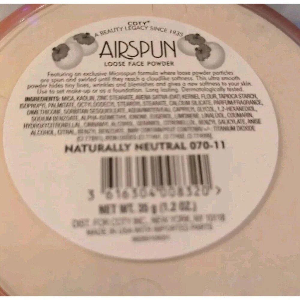 NEW Coty Airspun Loose Face Powder 1.2 oz Sealed 070-11 - Naturally Neutral